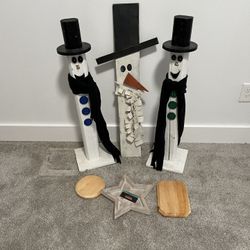 Wooden Snowmen