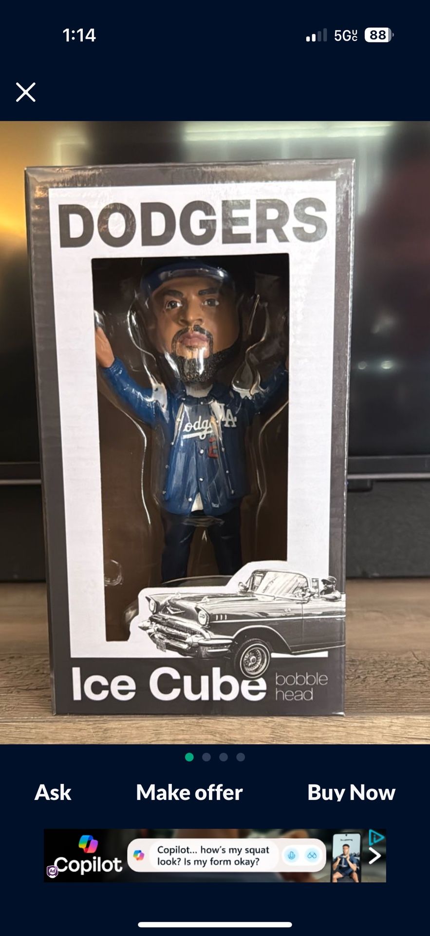 Ice Cube Dodgers Bobble Head