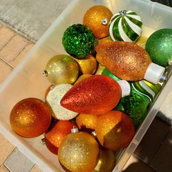 Large 6-in Glitter Outdoor Christmas Ornaments$3 Each Or Two For $5