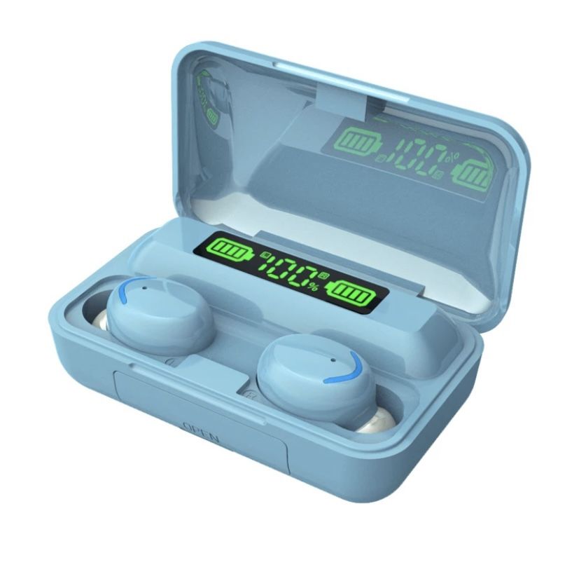 Blue Bluetooth 5.0 Earbuds TWS Wireless Headphones Headset Stereo Samsung Android iPhone Earphone Gift.