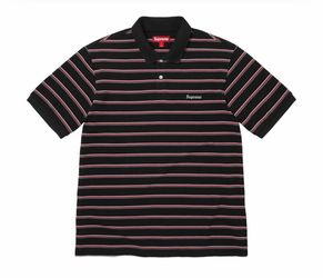 Supreme striped polo Black