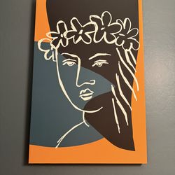 Print on canvas portrait of woman  in style of Matisse