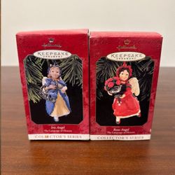 Set of (2) Hallmark Keepsake Ornament Angels 
