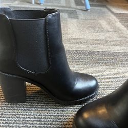 Black Heeled Booties/Boots Size 8