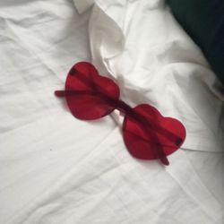 Heart Shaped Sunglasses Cherry Red