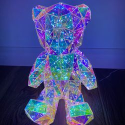 12"H Glow Luminous LED Bear Holiday Gift LED Teddy Bear Rainbow Color Valentine Wedding Party Deco Night Light Thumbnail