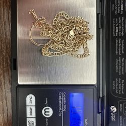 14k Solid Mariner Link Chain With 14k Jesus Pendant & 14k Ring