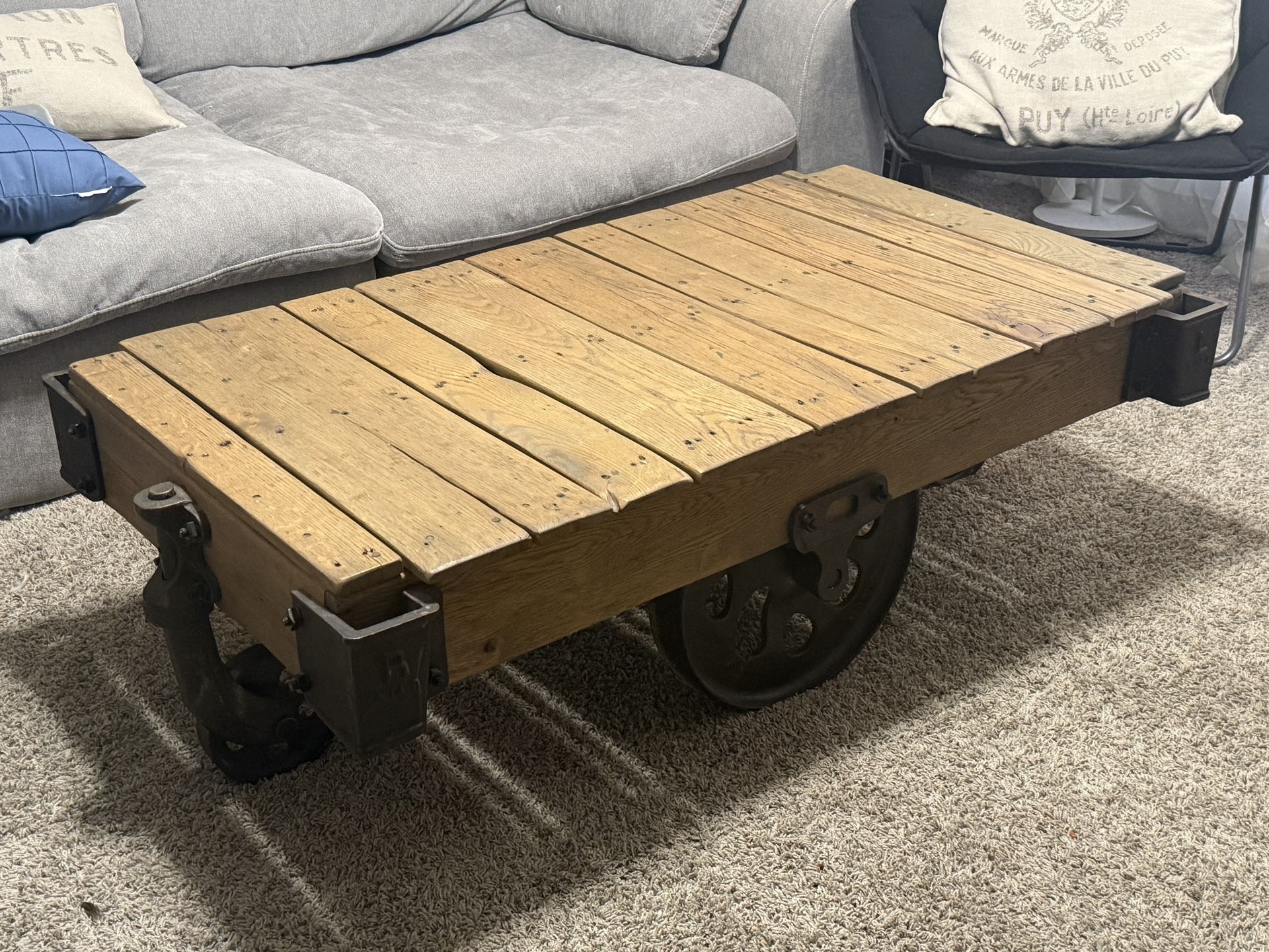 RH Vintage Wood Wagon Style Coffee Table