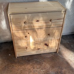 3 Drawer Small Dresser Raw Wood 