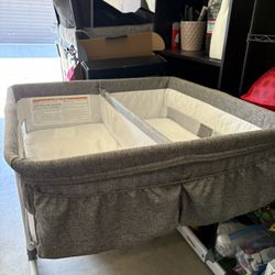 Sleeper Bassinet for Twins - Adjustable Height Grey