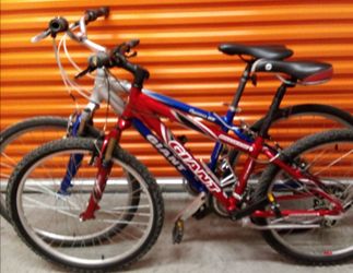 Two Giant brand bikes