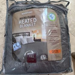 Heated /heating Blanket, Full Size, Micro Plush, Gray / Grey