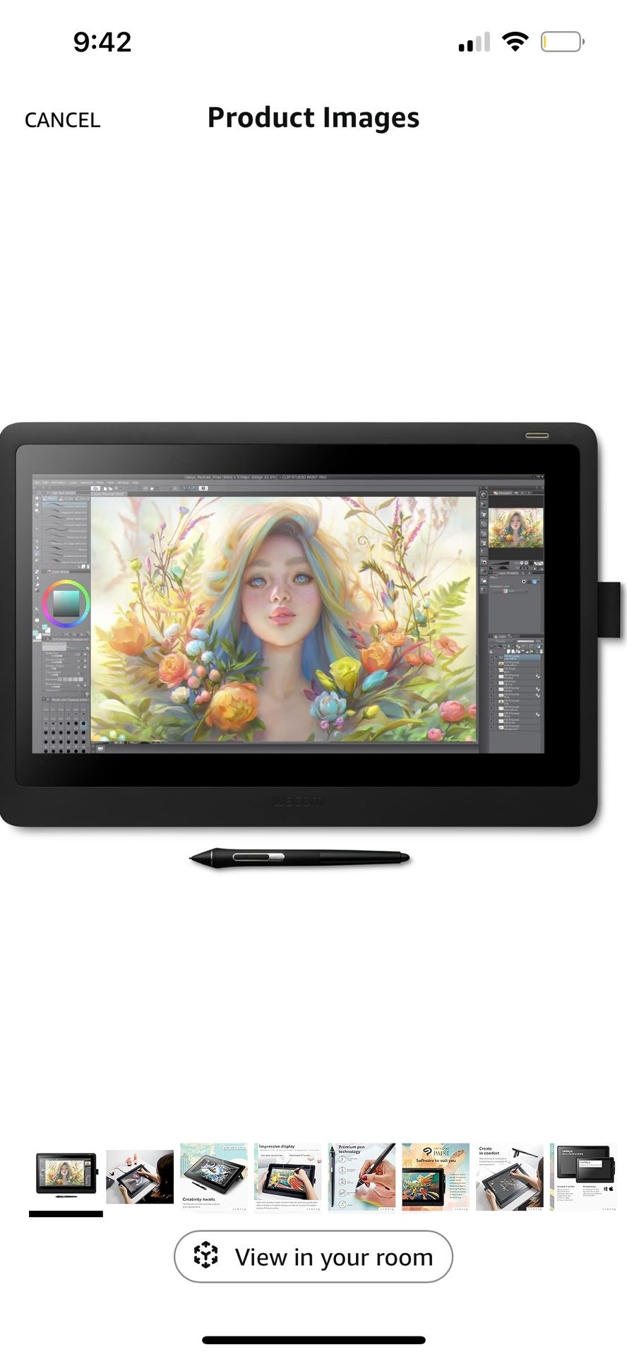 Wacom Tablet With Pen And All Other Cords Needed