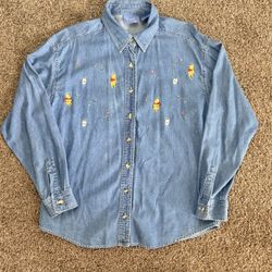 Vintage Winnie The Pooh Embroidered Button Down Shirt 