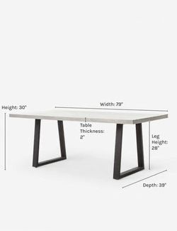 Outdoor concrete dining table