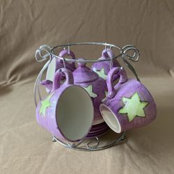 Tea Kettle And Saucer Cup Set. MS-95.