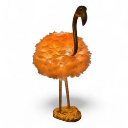 Flamingo Feather Lamp Pink & Gold