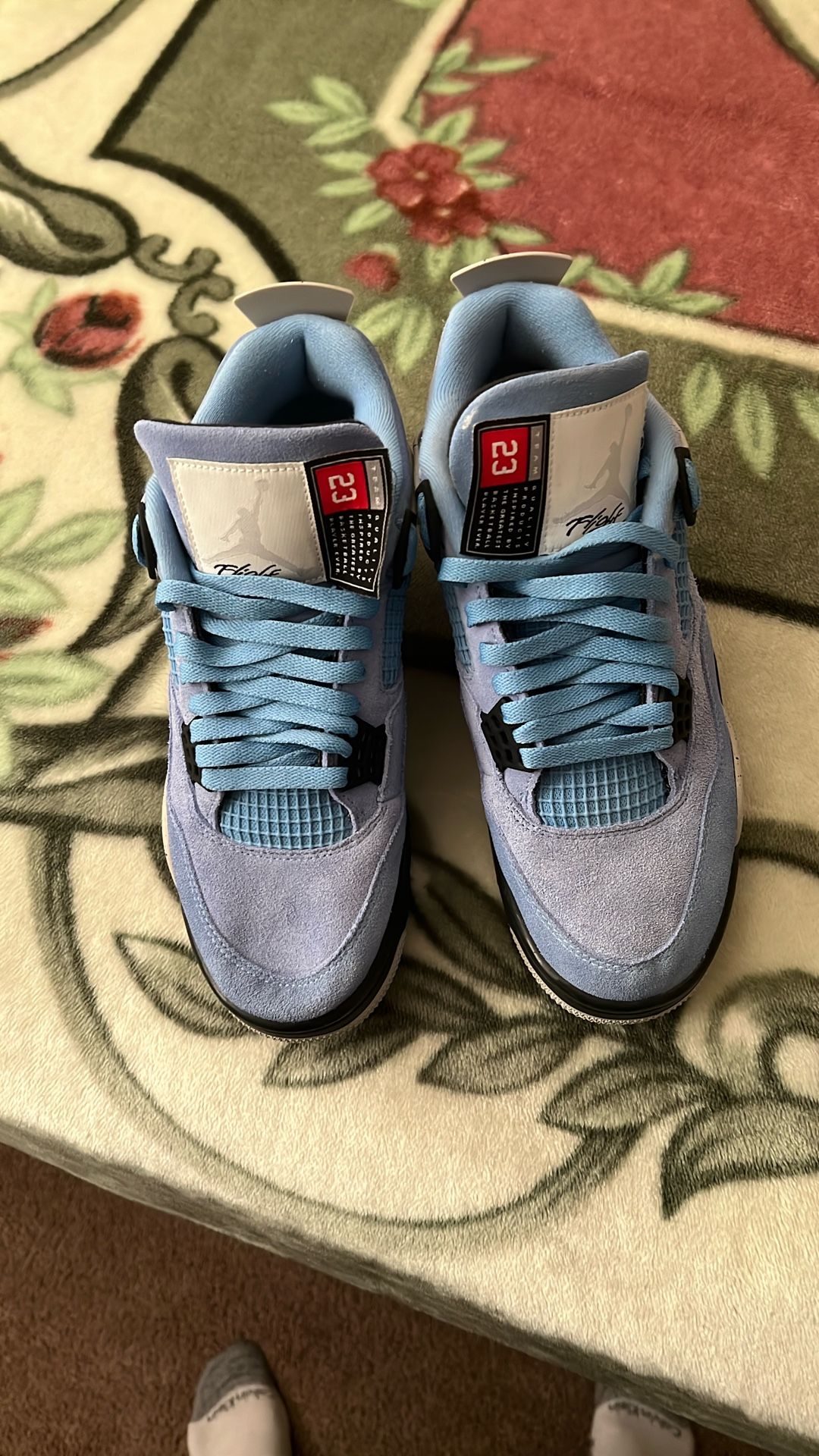 Air Jordan 4 Retro University Blue/Black/Grey/White Size 10