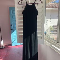 Velvet dark green sleeveless evening dress – size 8