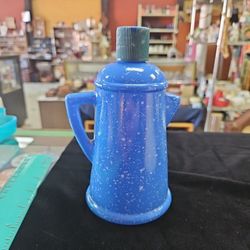 Avon Collectors Vintage Avon Blue Country Style Coffee Pot soap/lotion -Empty-