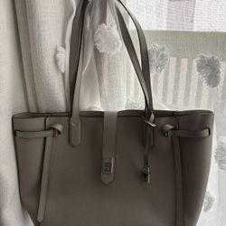 Michael Kors Cassie Pearl Grey Pebbled Leather Tote
