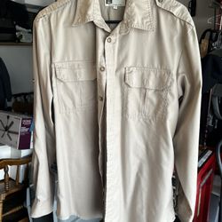 Tan Long Sleeve Utility Shirt, Large
