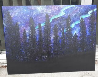 Aurora borealis painting