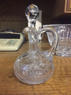 Small vintage crystal salad dressing