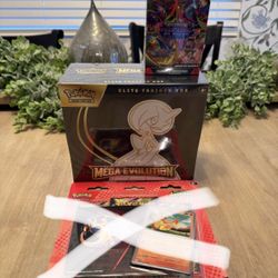 Pokemon Mega Evolution ETB & Phantasmal Flames Booster Bundle