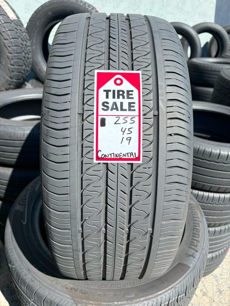255-45-19 Continental Procontact TX( Tesla) Full Used Tire Set $250 Free Mounting And Balancing