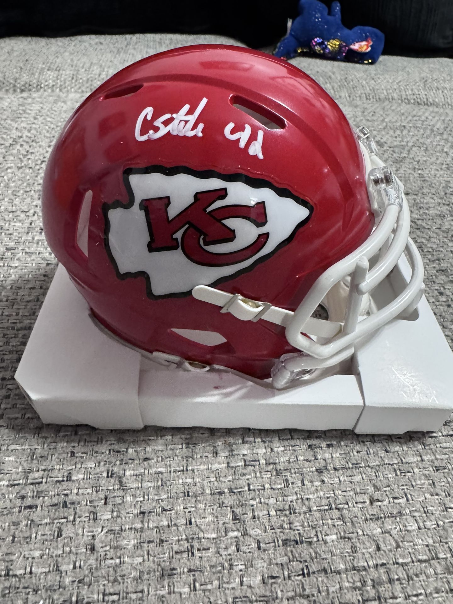 Carson Steele Signed Autograph Kansas City Chiefs Speed Mini Helmet - Beckett Coa 