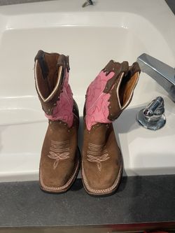 Pink And Brown Girl Boots