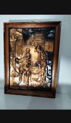 1984 COPPER RELIEF DUTCH ARTWORK 10"×7.5" - AX
