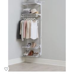 Rubbermaid Expandable Closet Shelf Kit, 2-4 ft., White, for Home/Closet/Garage/Laundry/Mudroom/Basement/House