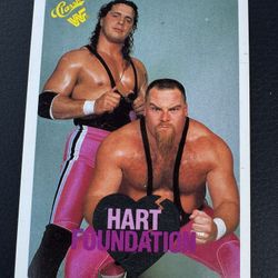 🩷🖤 1990 Classic WWF Wrestling Hart Foundation Jim Neidhart Bret Hart Card #38