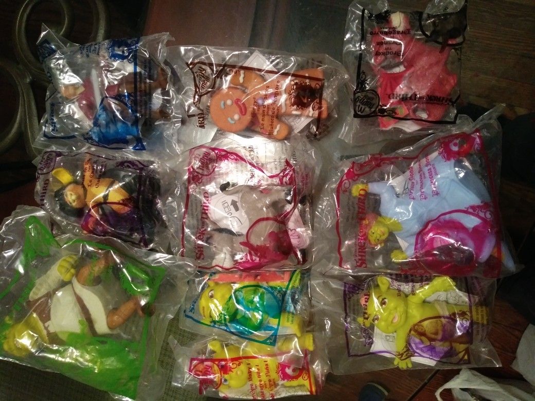 2007 Shrek The Third. Happy meal toys. Set of 10.