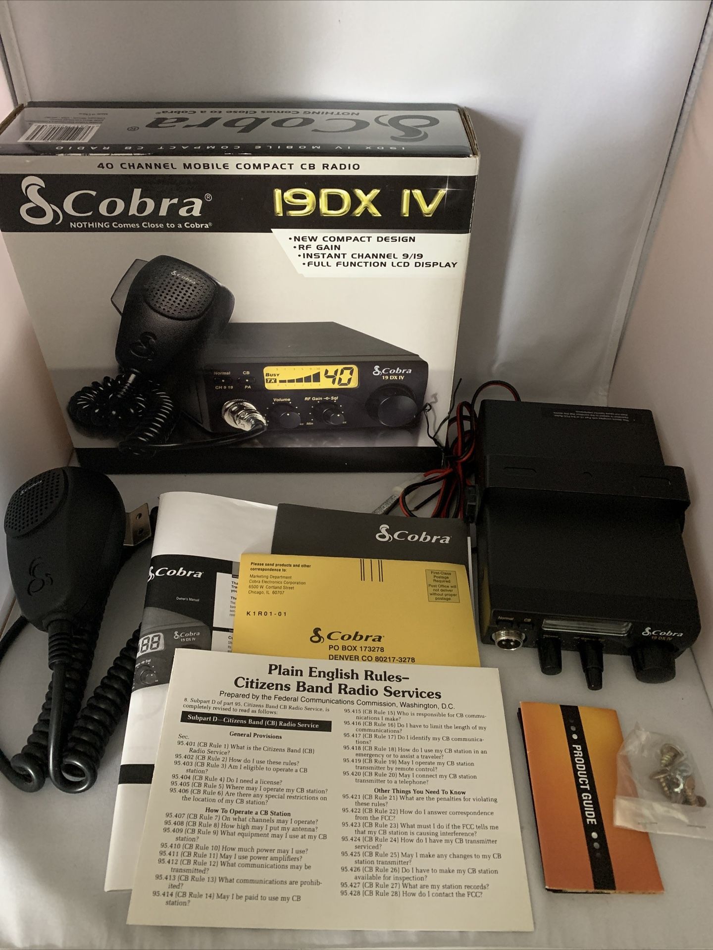 Cobra 19 40 Channel CB Radio+PowerSupply+Antenna -OB- see details below for MORE