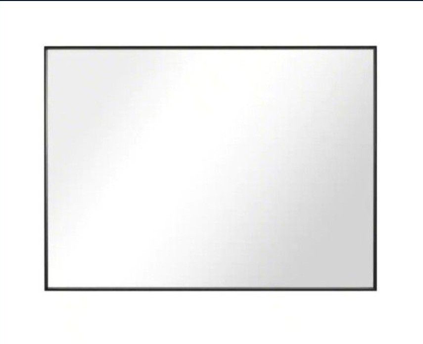 36 in. W x 30 in. H Modern Medium Rectangular Aluminum Framed Wall Mounted Bathroom Vanity Mirror in Black