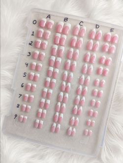 Press on Nails - Classic French Reusable - Custom Handmade By ME! All sizes and shapes!