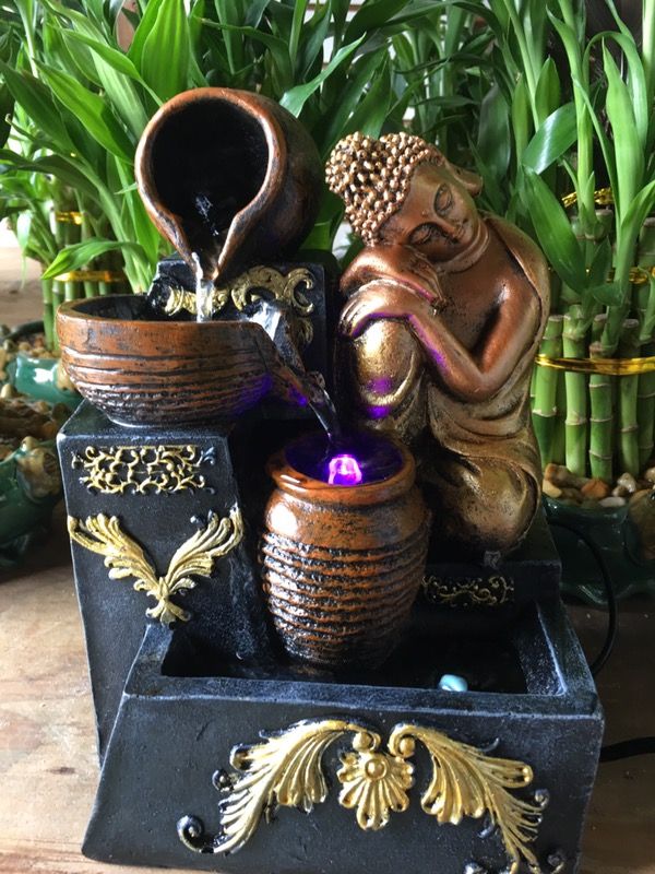 Buddha fountain 10 inches tall new in the box