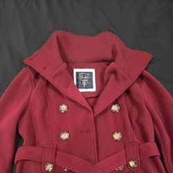 Wine red peacoat