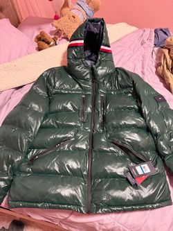 Tommy Hilfiger Green Puffer Jacket with Hood