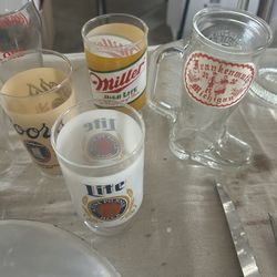 Vintage Glass Beer Mugs