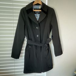 Nautica Women’s Trench Rain Jacket Coat Black Size M Excellent Condition