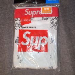 Supreme White Paisley Boxer Briefs