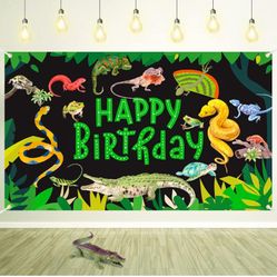 Reptile Birthday Banner