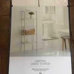 Linen Tower With Tempered Glass Shelves