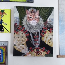 Victorian cat Era painting 