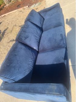 Free blue velvet couch/sofa