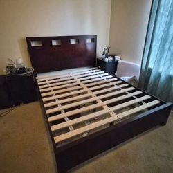 Queen Bedframe With Storage On Both Sides . 
